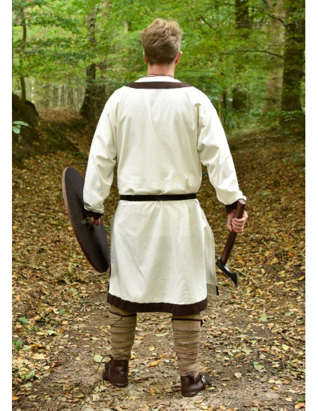 Vallentin longa túnica medieval, branca