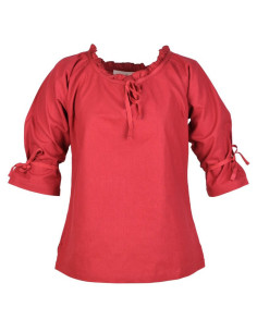 Blusa medieval mulher Birga, vermelho