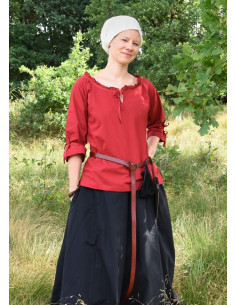 Blusa medieval mulher Birga, vermelho 2
