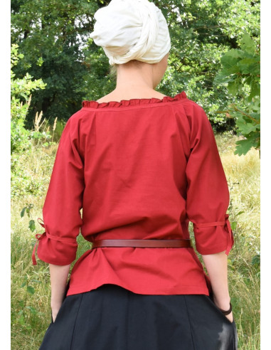 Blusa medieval mulher Birga, vermelho