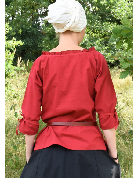 Blusa medieval mulher Birga, vermelho