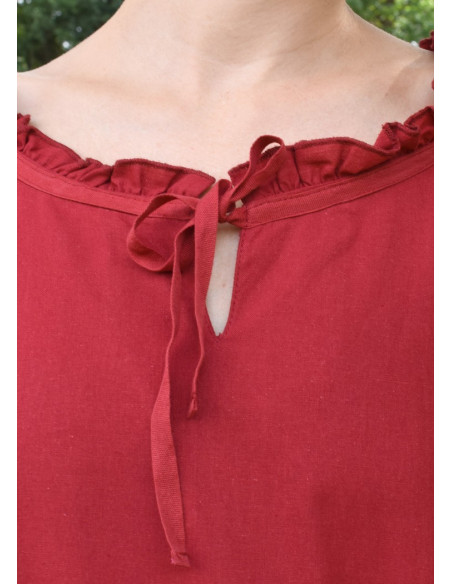 Blusa medieval mulher Birga, vermelho