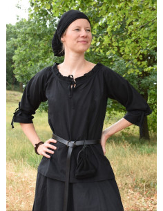 Blusa medieval mulher Birga, preta
