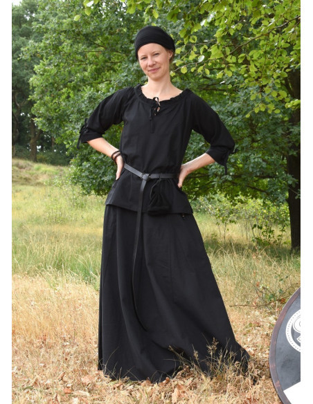 Blusa medieval mulher Birga, preta