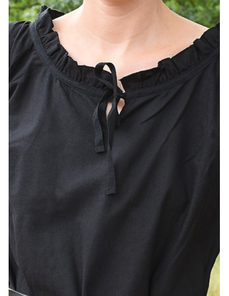 Blusa medieval mulher Birga, preta