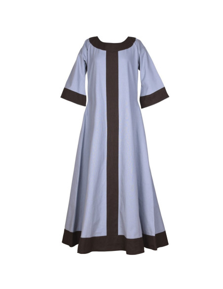 Gudrun vestido medieval, marrom acinzentado