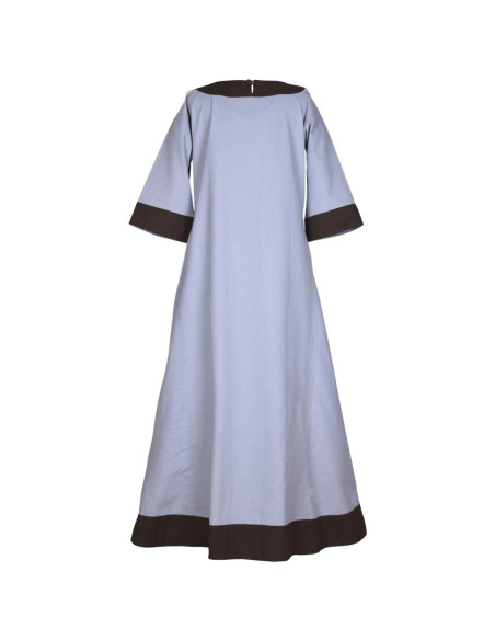 Gudrun vestido medieval, marrom acinzentado