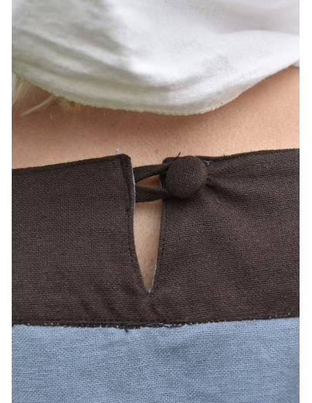 Gudrun vestido medieval, marrom acinzentado