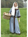 Gudrun vestido medieval, marrom acinzentado