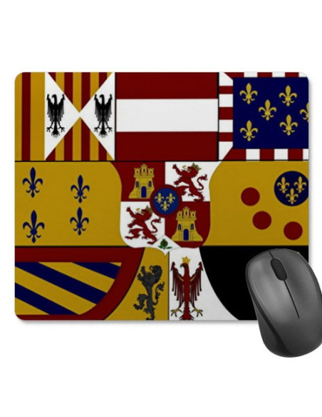 Mouse pad retangular com escudo medieval (23,5 x 19,5 cm)