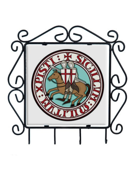 Porta-chaves dos Cavaleiros Templários em cor forja