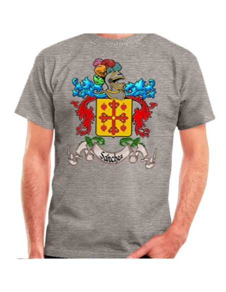 T-shirt personalizada com escudo heráldico 1 sobrenome