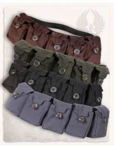 Cinto medieval com 5 bolsos