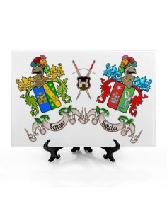 Escudos Heráldicos Azulejos com 2 Apelidos (30x20 cms.)