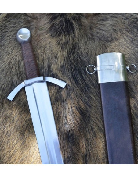 Espada medieval de uma mão, lâmina larga