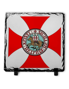 Escudo Cavaleiros Templários em Pedra Ardósia (20x20 cms.)