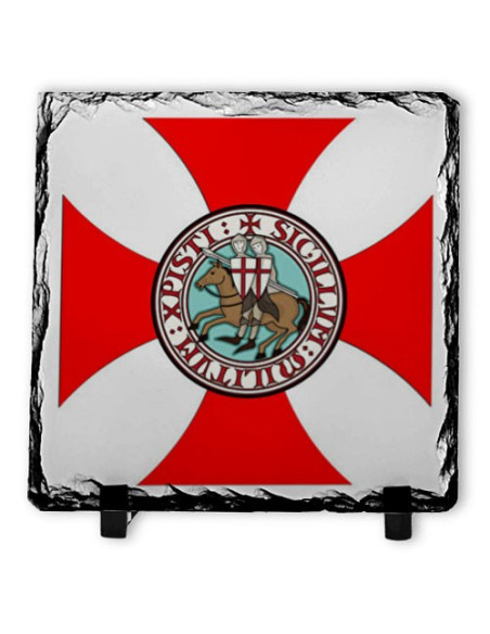 Escudo Cavaleiros Templários em Pedra Ardósia (20x20 cms.)