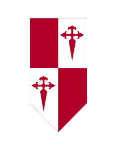 Bandeira medieval Cuartelado Cruz de Santiago