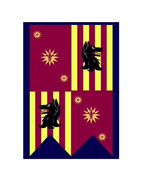 Banner Quartered Dog com Fleur-de-lis