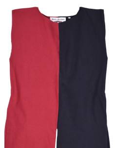 Sobretudo medieval vermelho-preto bipartido 2