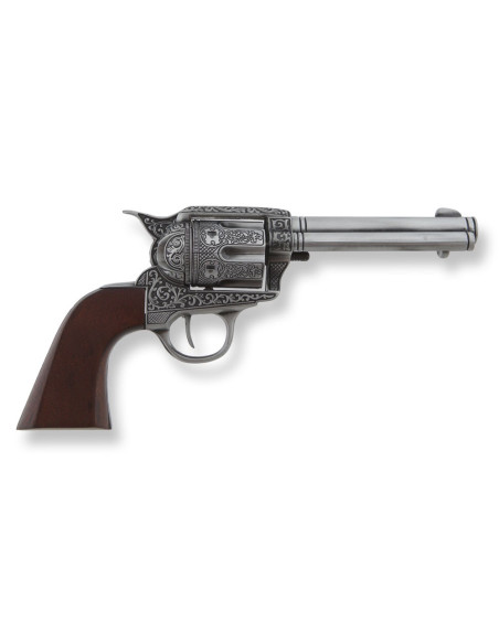 Revólver Colt 45 PeaceMaker decorado, 27 cms.