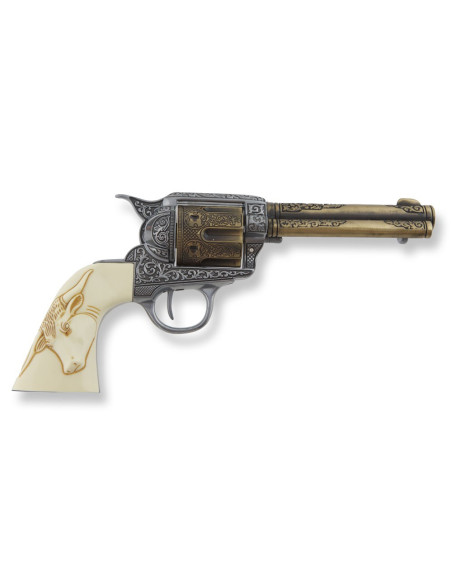 Revólver Colt 45 PeaceMaker, punho de búfalo, 27 cms.