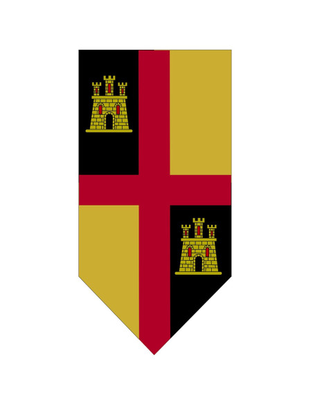 Cruz de estandarte medieval com castelos