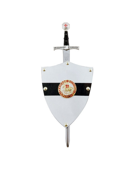 Miniatura escudo e espada Templária