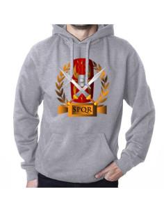 Moletom Grey Roman Legions, SPQR, com capuz