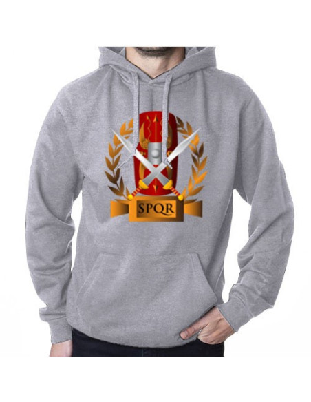 Moletom Grey Roman Legions, SPQR, com capuz