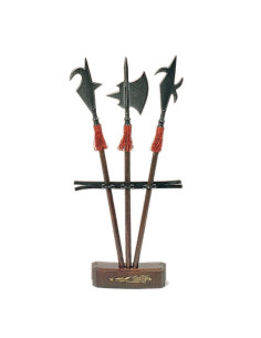Suporte com 3 mini alabardas