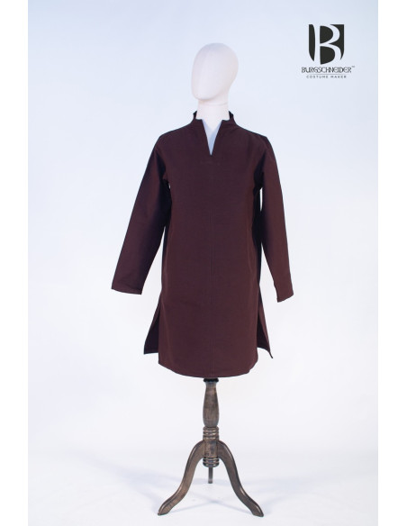 Ekwin túnica medieval curta, marrom