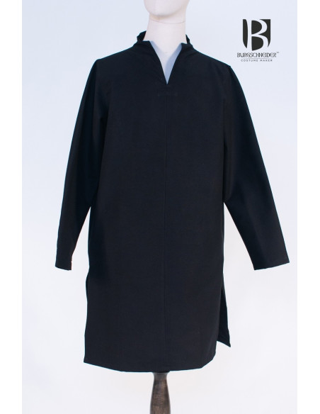 Túnica medieval curta Ekwin, preta