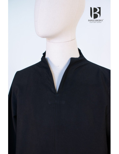 Túnica medieval curta Ekwin, preta