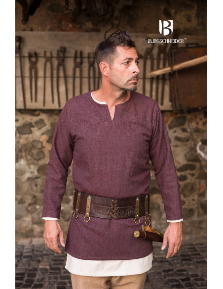 Túnica curta Tyr, cinza bordô