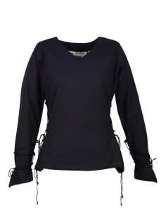 Blusa medieval Aila, preta
