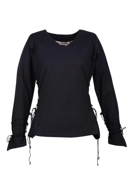 Blusa medieval Aila, preta