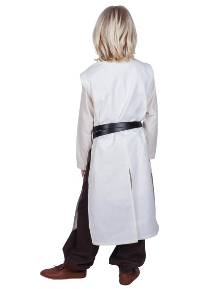 Tabardo de criança templária, branco natural