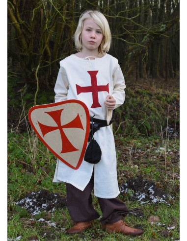 Tabardo de criança templária, branco natural