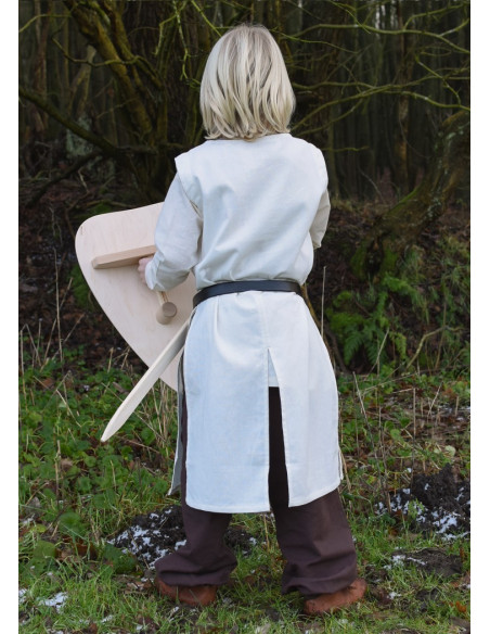 Tabardo de criança templária, branco natural