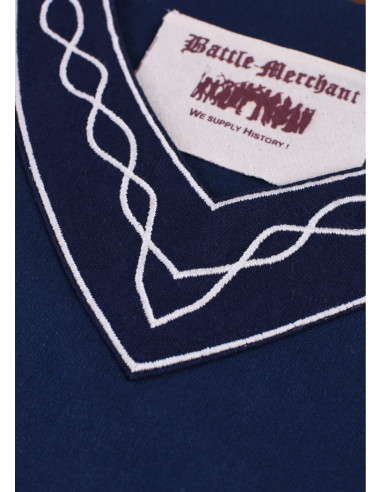 Vestido medieval Alvina, azul e branco