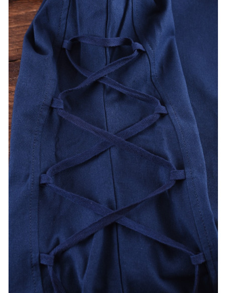 Vestido medieval Alvina, azul e branco