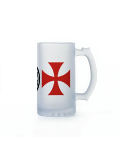 Caneca de Cerveja Cavaleiros Templários, vidro translúcido 2