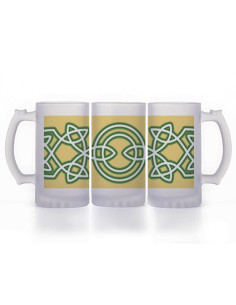 Caneca de Cerveja Celtic Knots, vidro translúcido