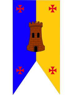 Banner medieval castelo bicolor com cruzes