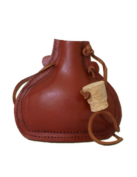 Garrafa de aço, forrada de couro