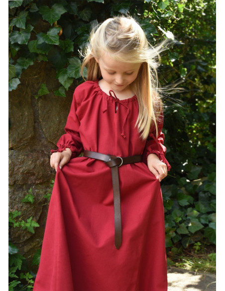 Vestido vermelho Viking Ana, menina