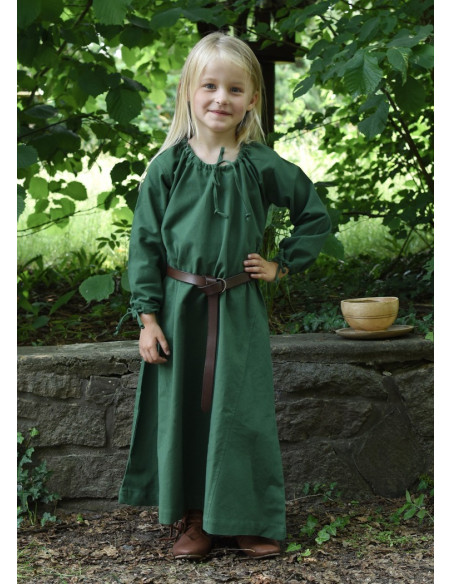 Vestido viking verde Ana, menina