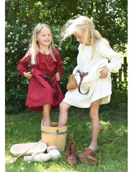 Vestido viking branco Ana, menina