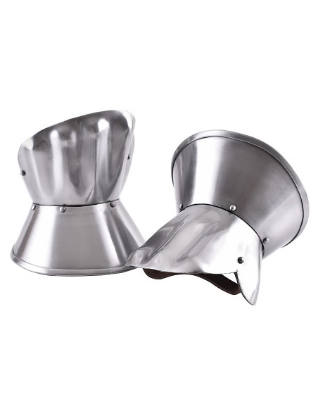 Protetores de mãos de aço polido